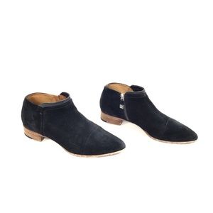 Alberto Fermani Black Suede & Leather Ankle Boots